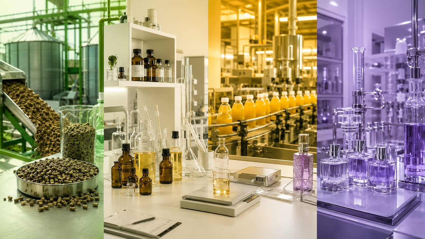 Aceite esencial puro o premix según sector: Feed, Food y Fragancias